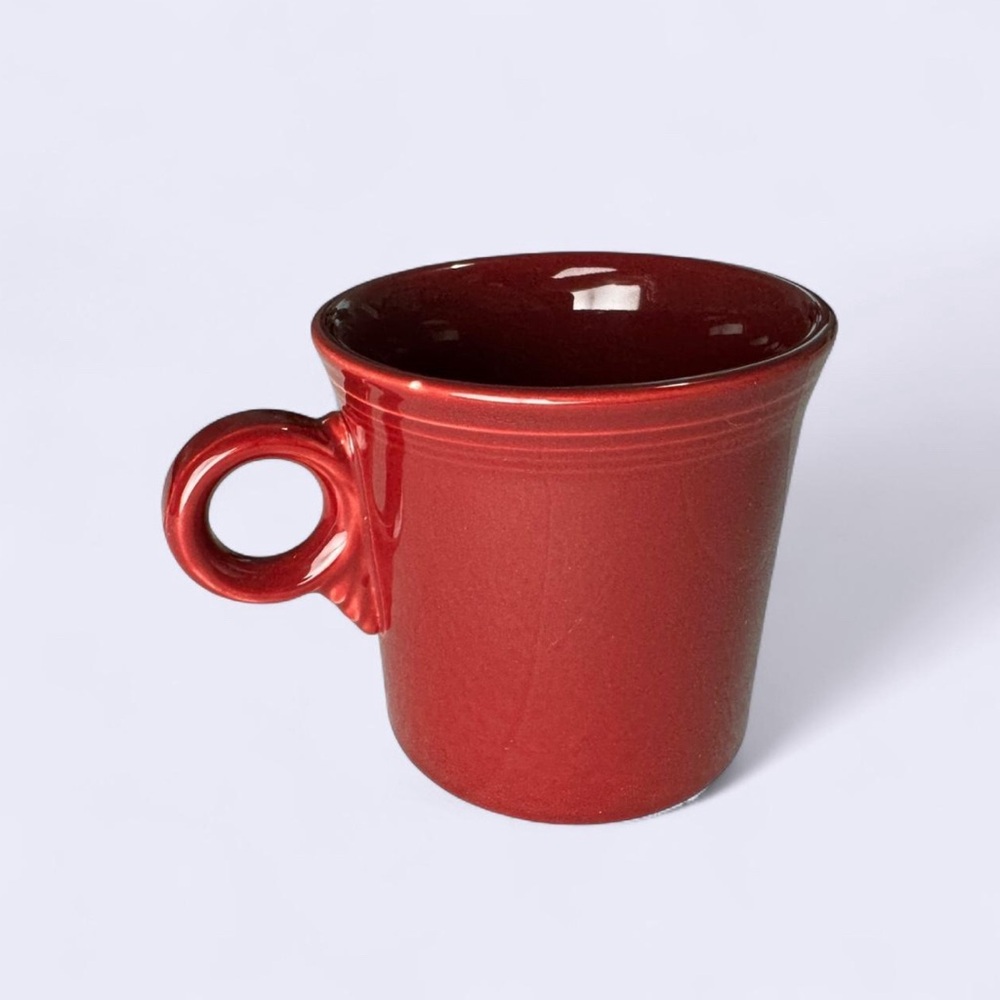 Retired Vtg Fiestaware Cinnabar Tom Jerry Ring Handle Mug HLC USA Retro Deco Y2K